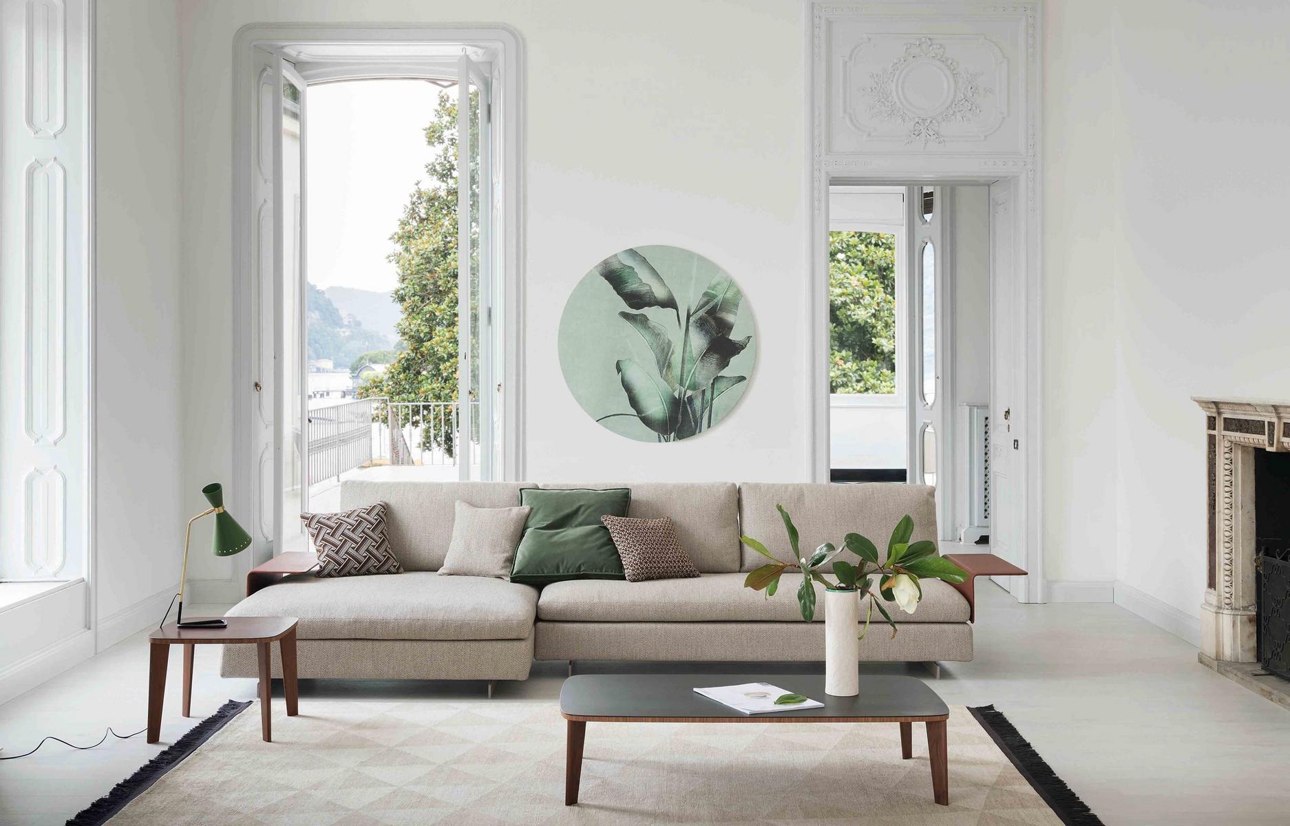 Upholstered fabric sofa with removable cover with chaise longue | Gossip by Bonaldo