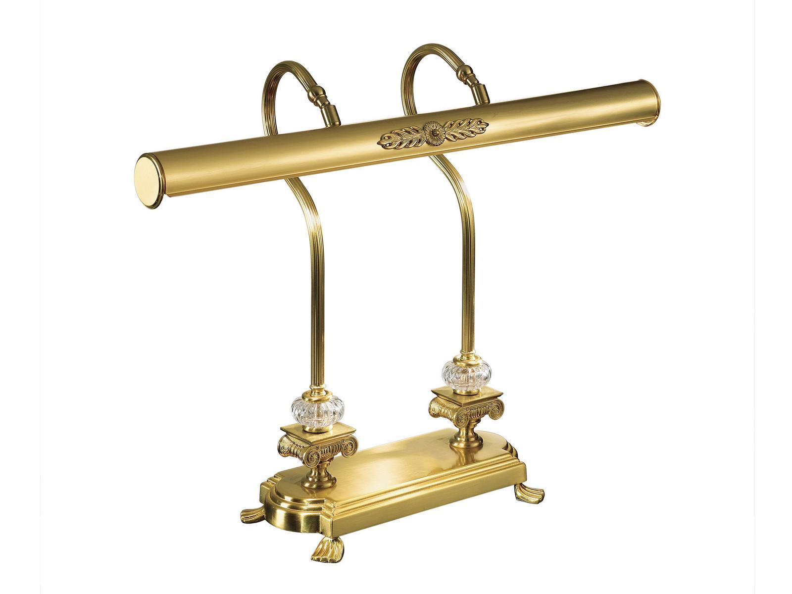 Satin gold plated finish table lamp with crystal | Kenzy 3009/l by Possoni Illuminazione