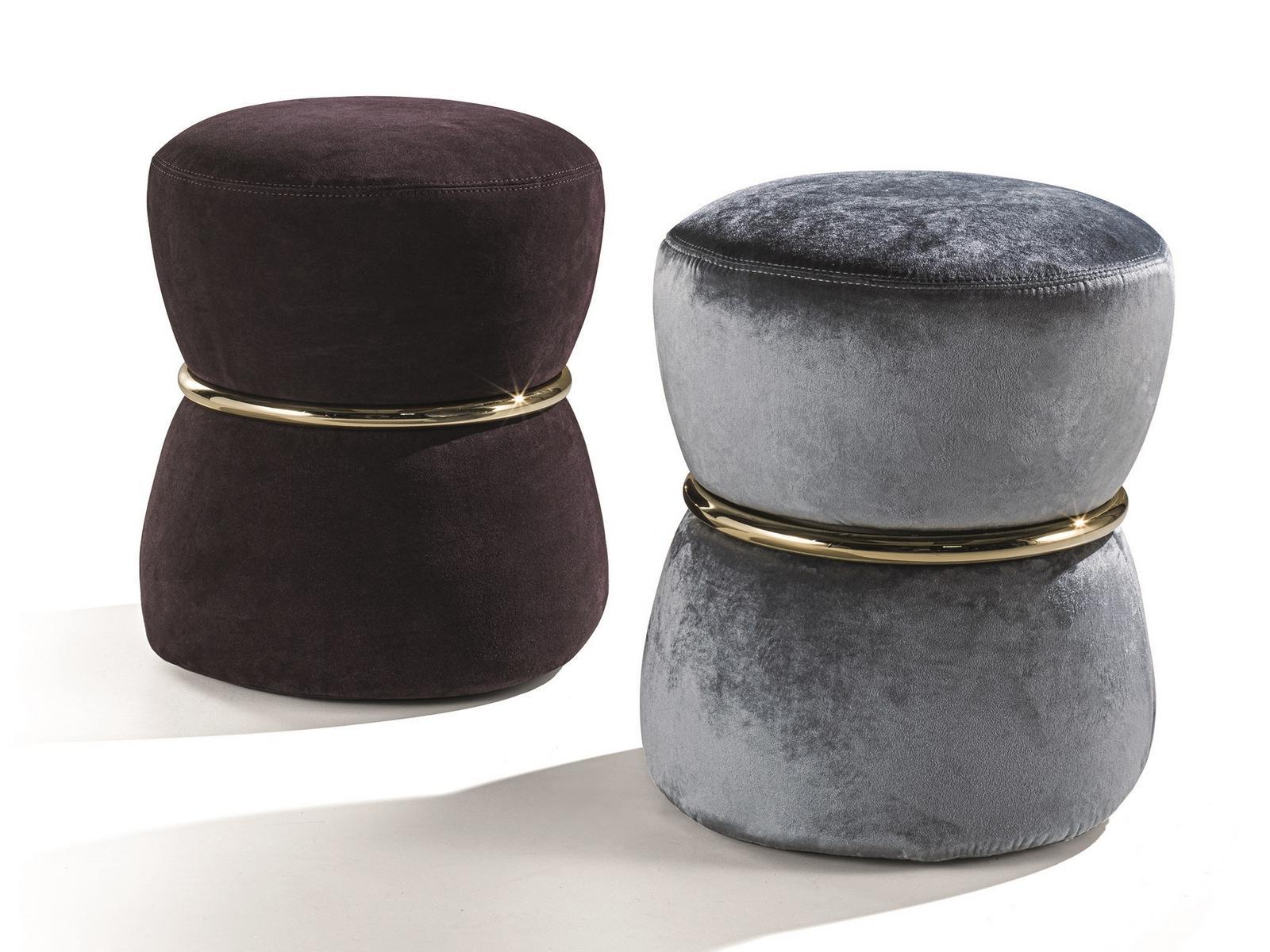 Round nabuk pouf | River by Longhi