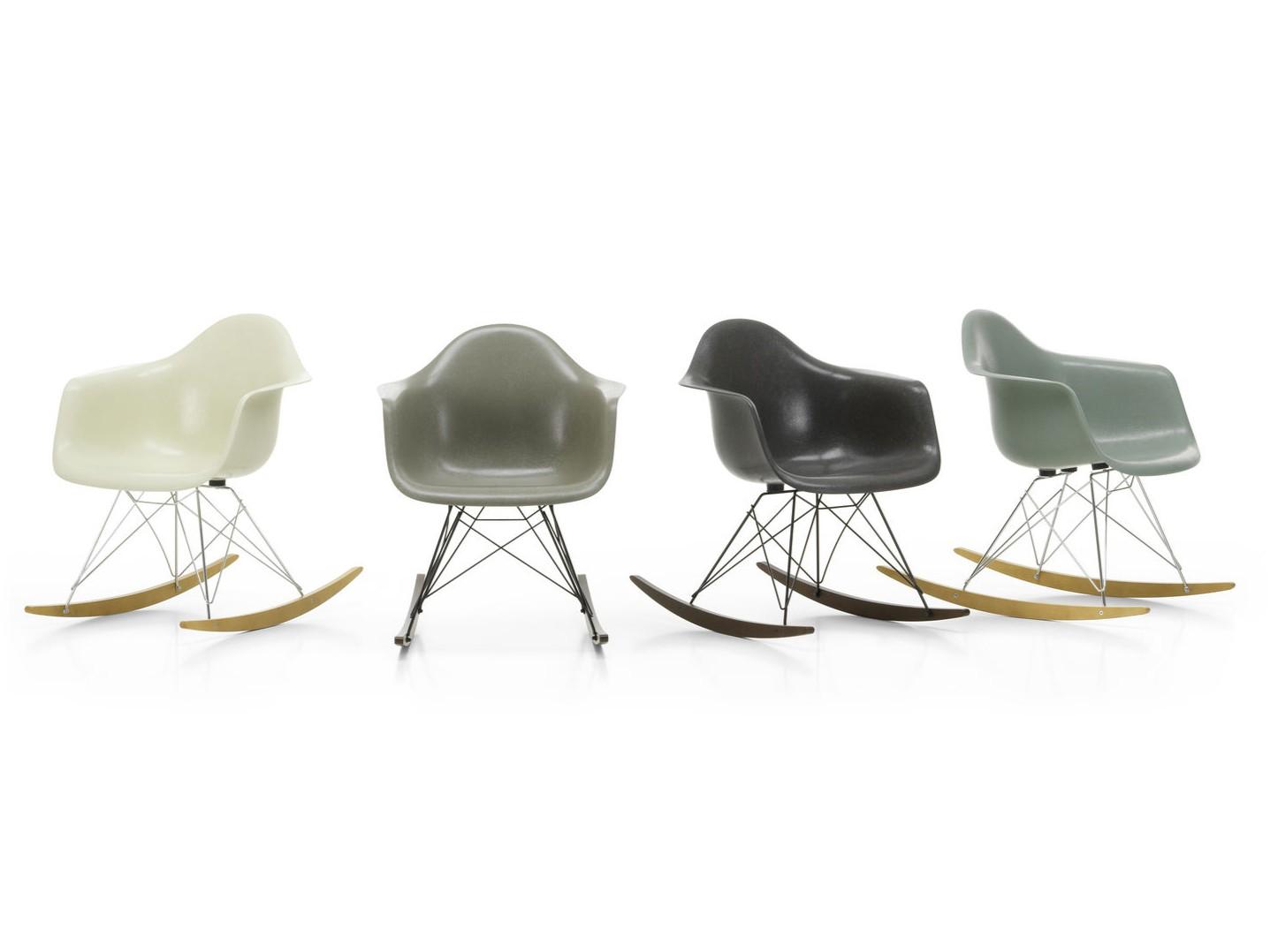 Rocking glass-fibre chair with armrests | Rar Fiberglass by Vitra