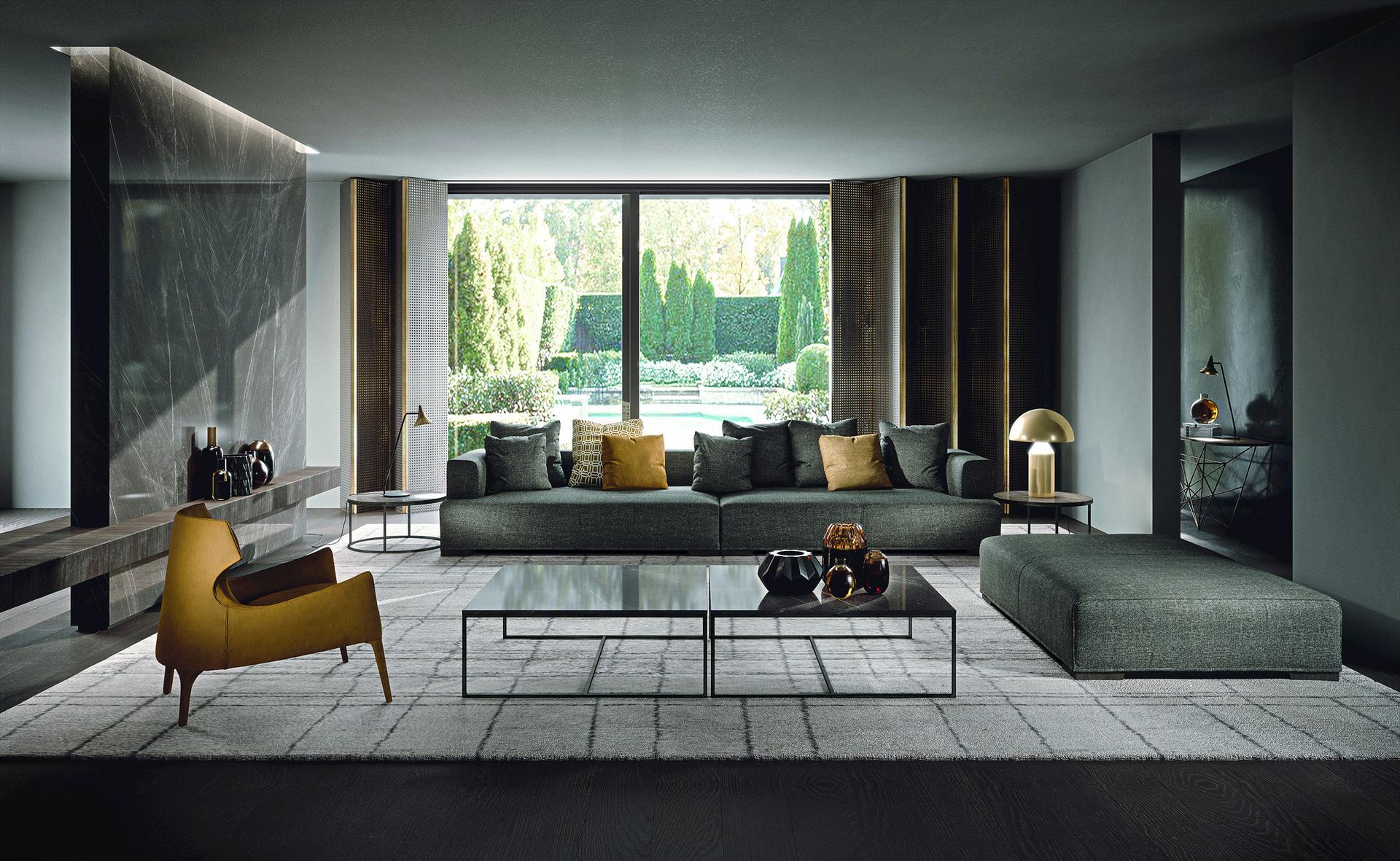 Sectional upholstered fabric sofa | Attico by Frigerio