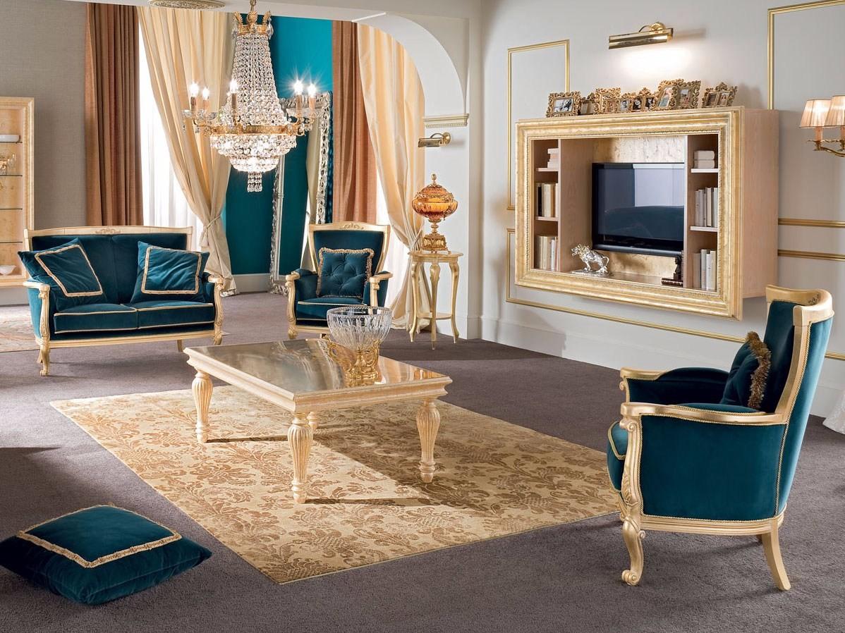 Open wall-mounted bookcase with TV stand | 13131 by Modenese Gastone