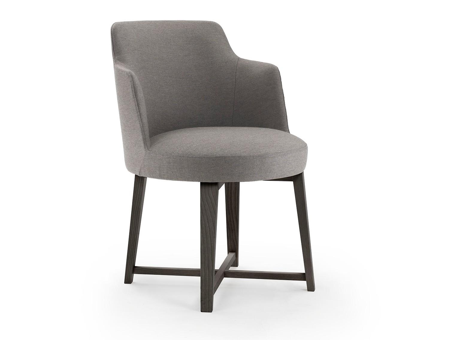 Upholstered fabric chair with removable cover with armrests | Hera by Flexform