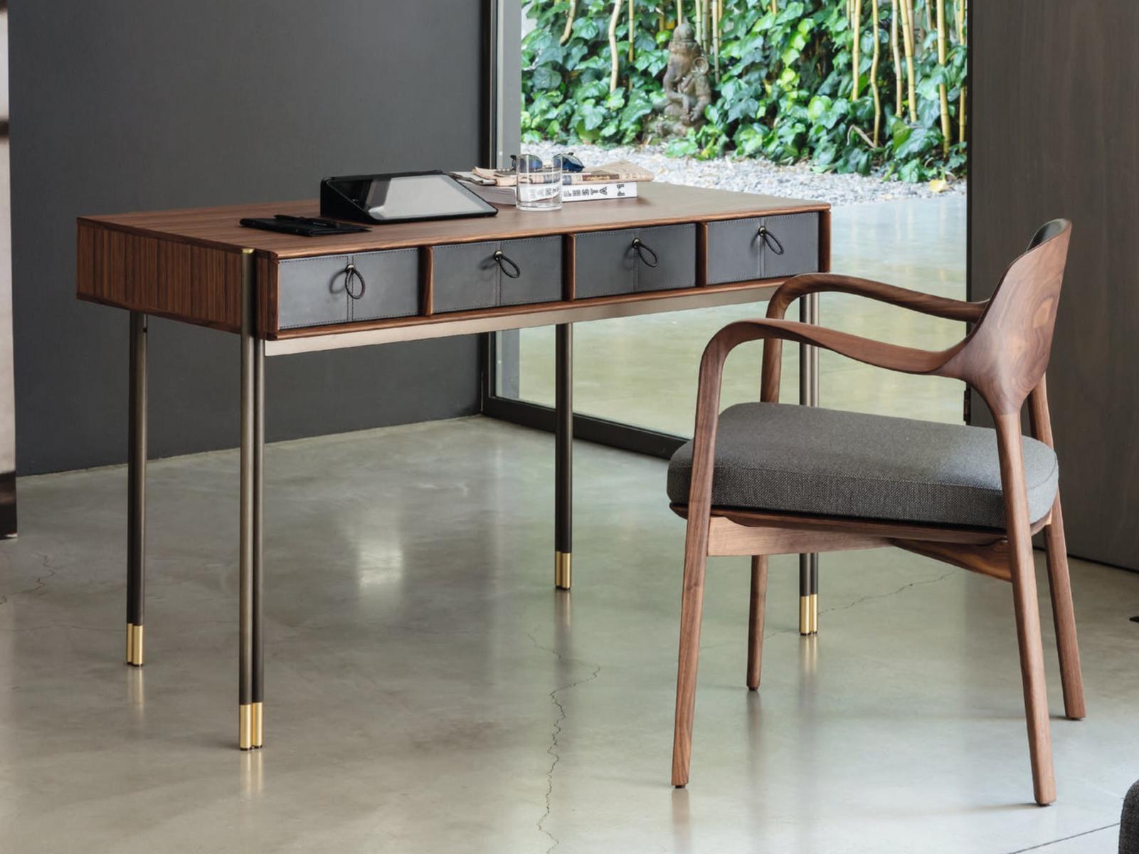 Walnut secretary desk with drawers | Eley by Porada