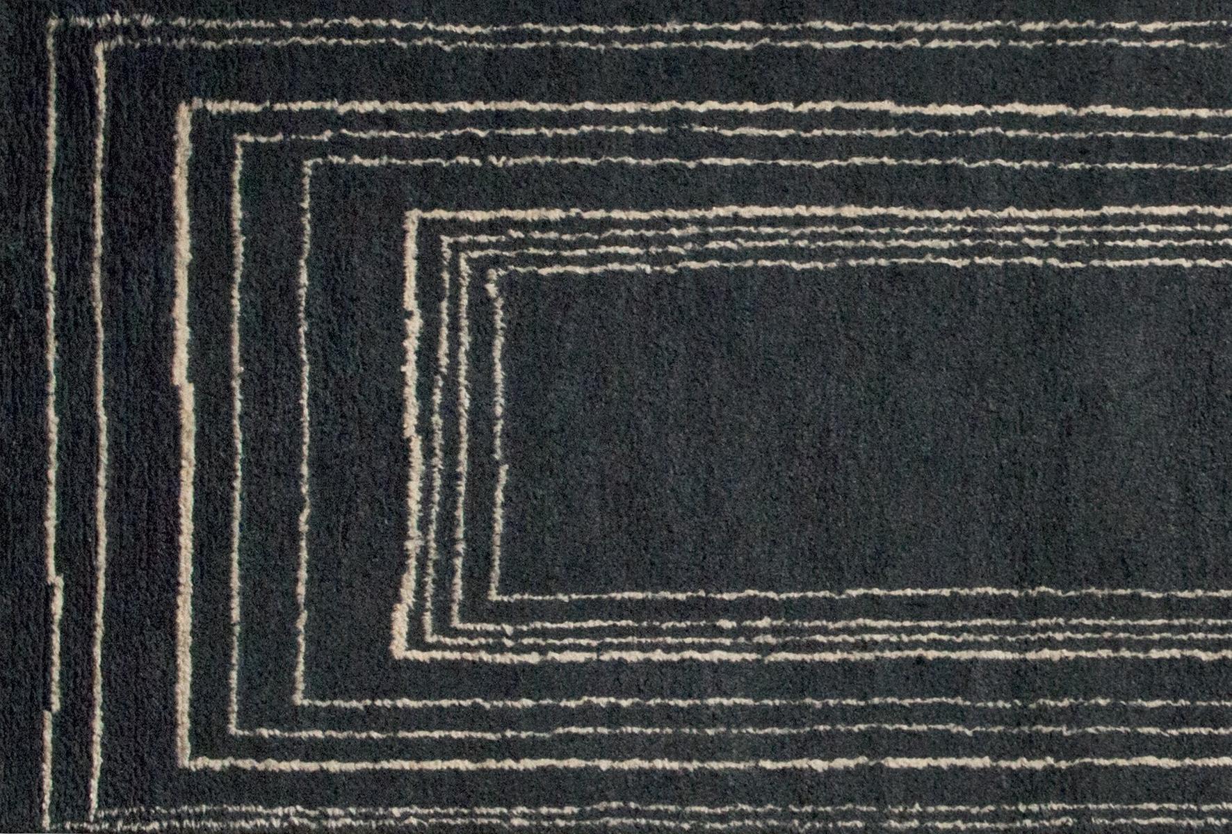 Patterned handmade wool rug | Berbère Pattern B by Baxter