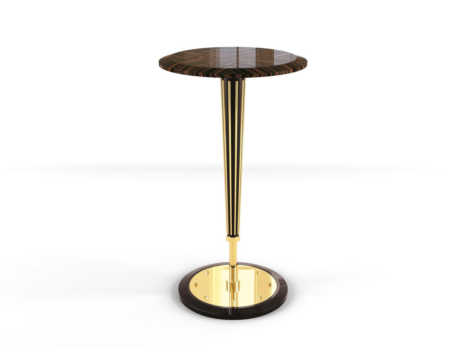 Round ebony high table | Ophelia by Bruno Zampa