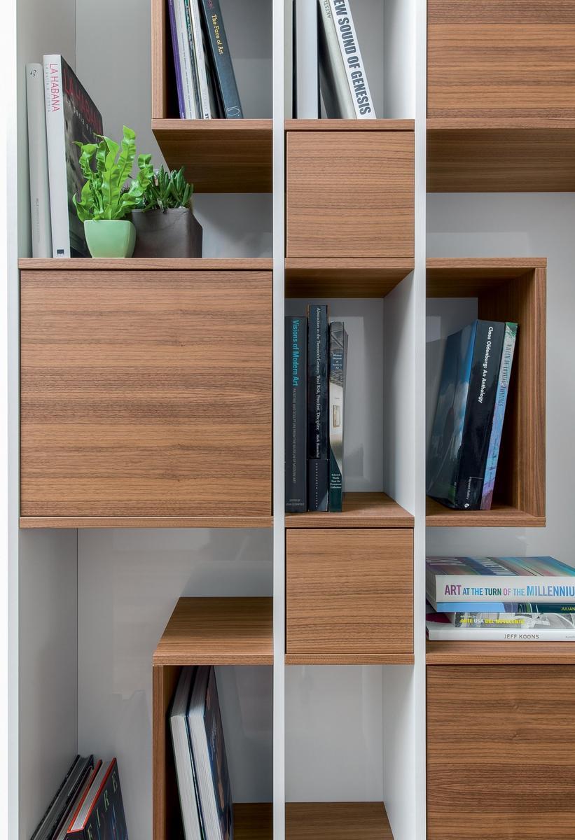 Open freestanding wooden bookcase | Abaco by Tonin Casa