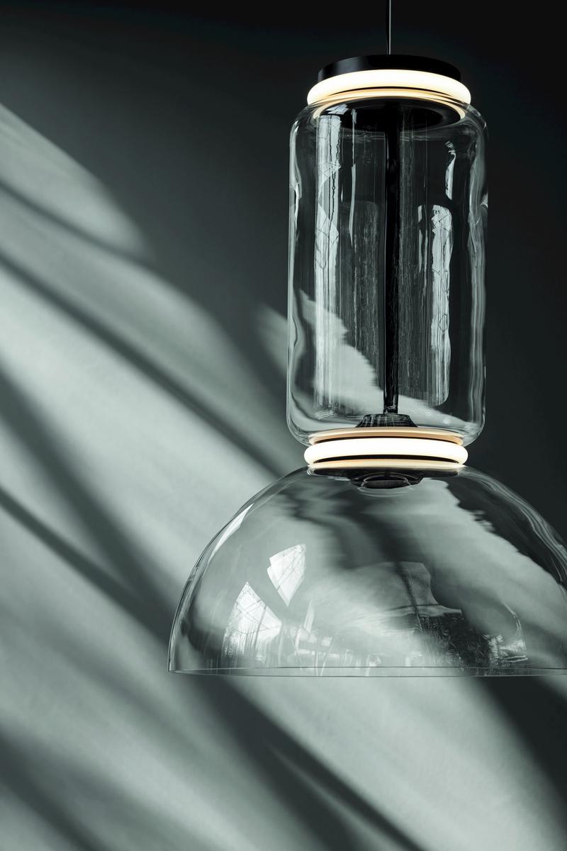 LED direct light Blown crystal pendant lamp | Noctambule Bowl by Flos