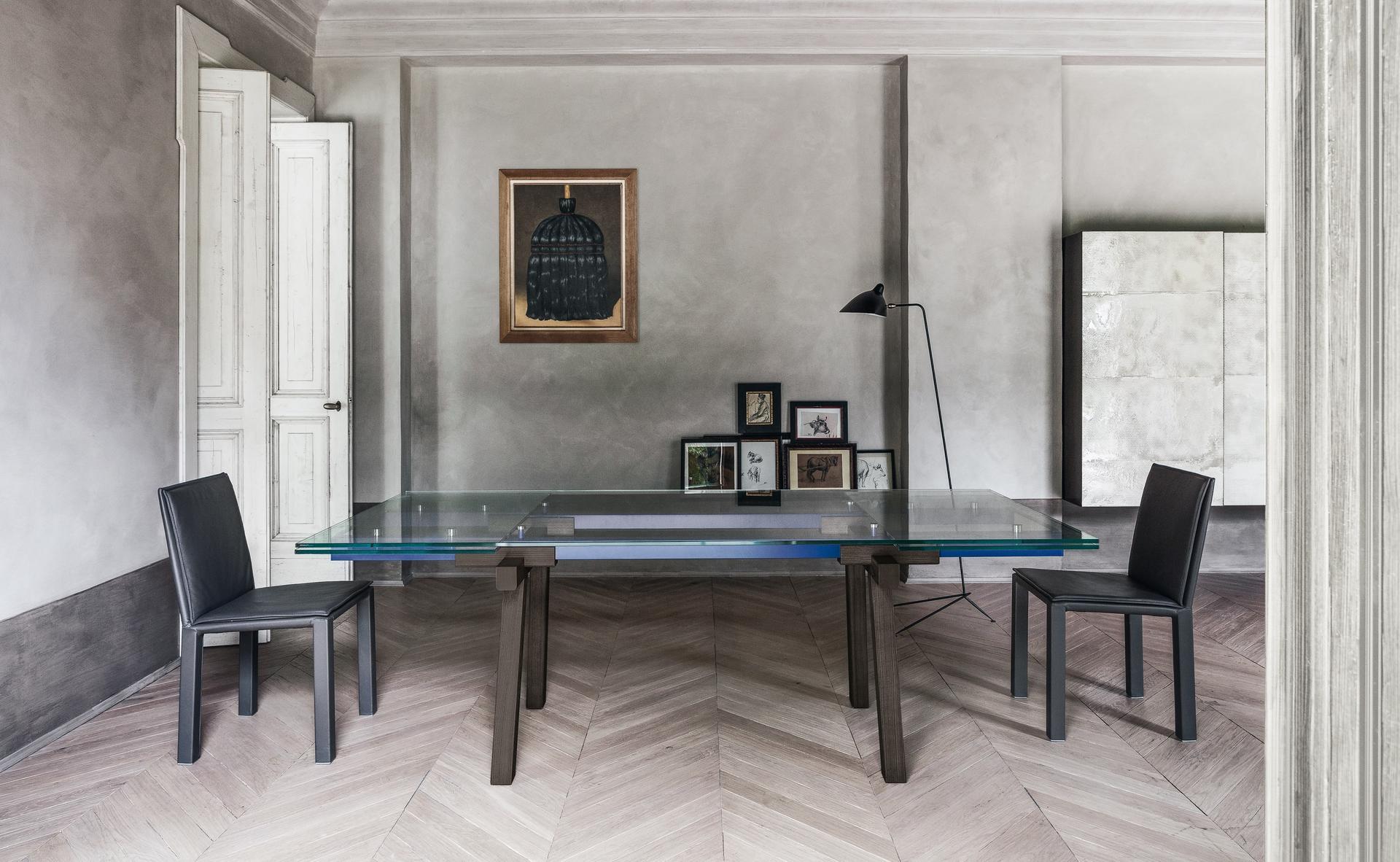 Extending crystal table | Tracks by Bonaldo