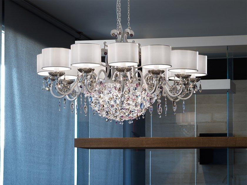 Metal chandelier with crystals | Rosemery 12 by Masiero
