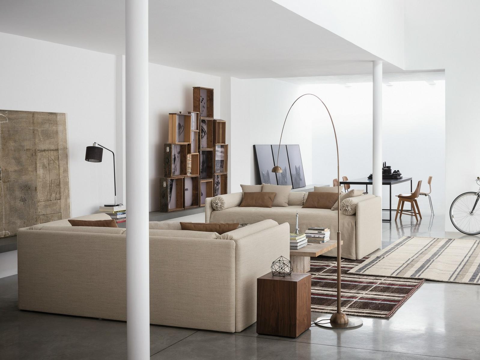 Upholstered sofa bed with removable cover | Duetto by Flou