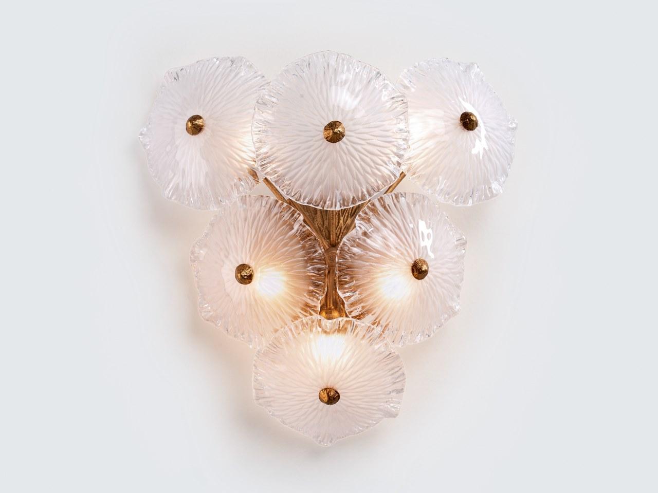 Handmade bronze wall light | Nenufar Ap1403/5 by Serip