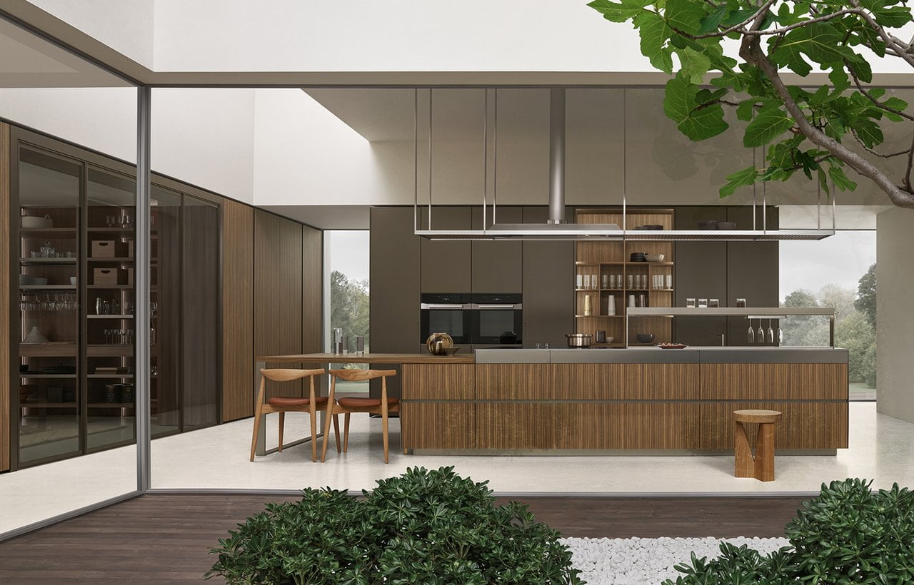 Lacquered kitchen with handles Ernestomeda Sign