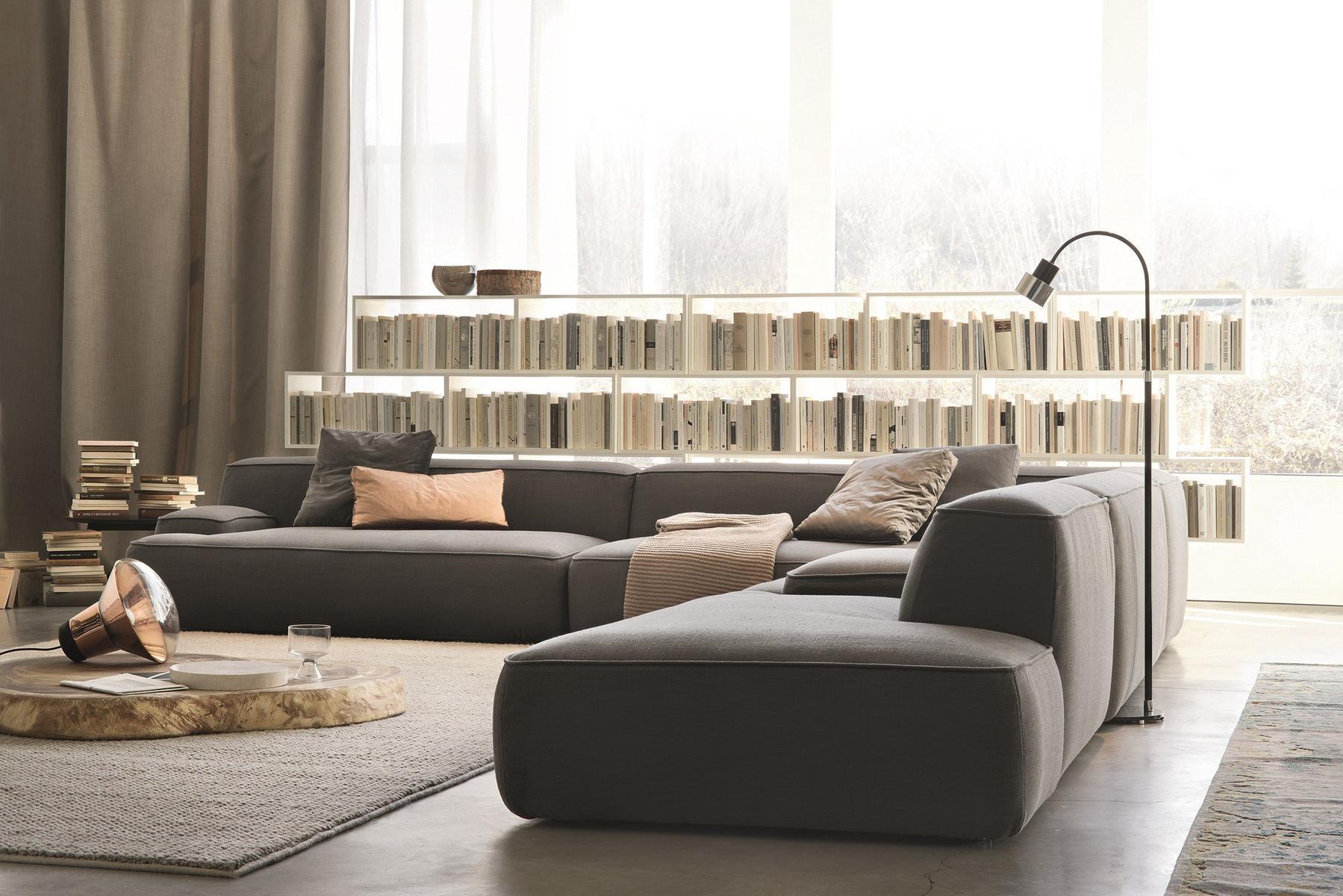 Sectional fabric sofa | Cloud by Lema