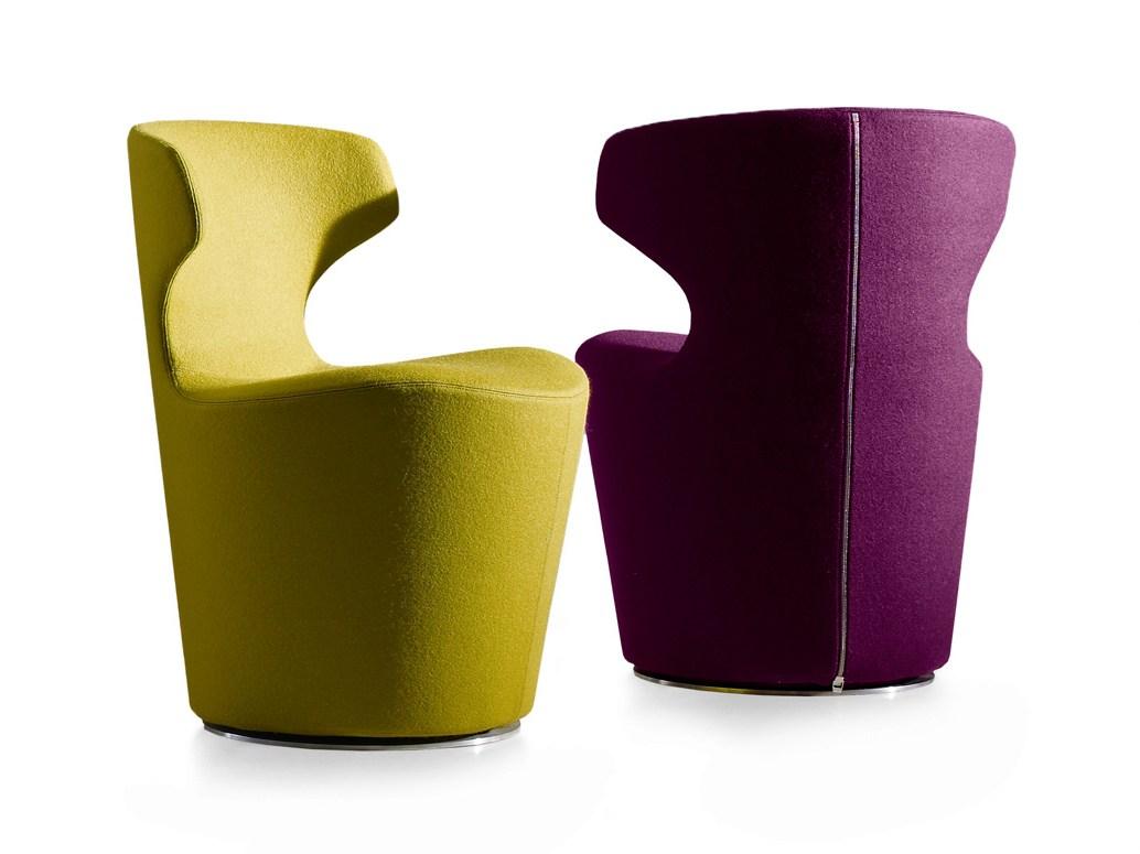 Swivel upholstered fabric chair | Mini Papilio by B&B Italia