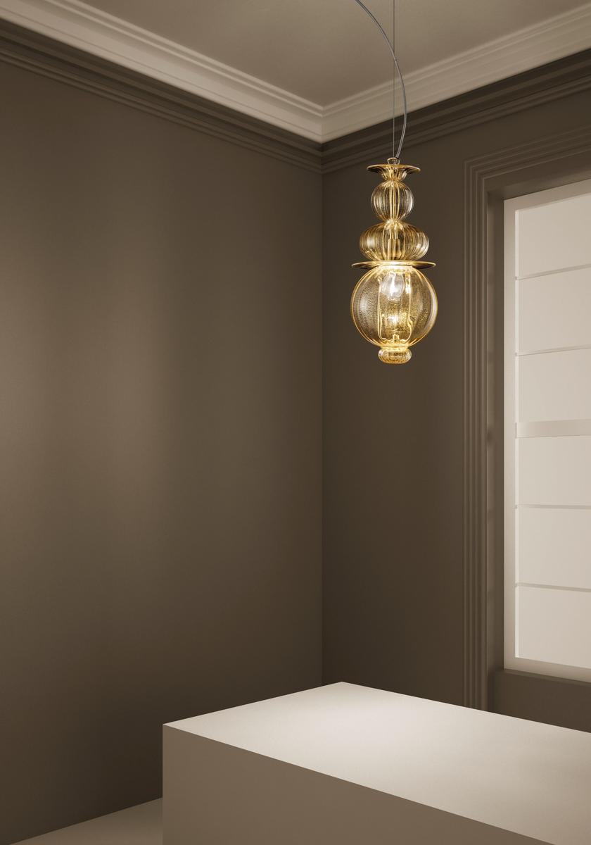 Blown glass pendant lamp | Igloo by Sylcom