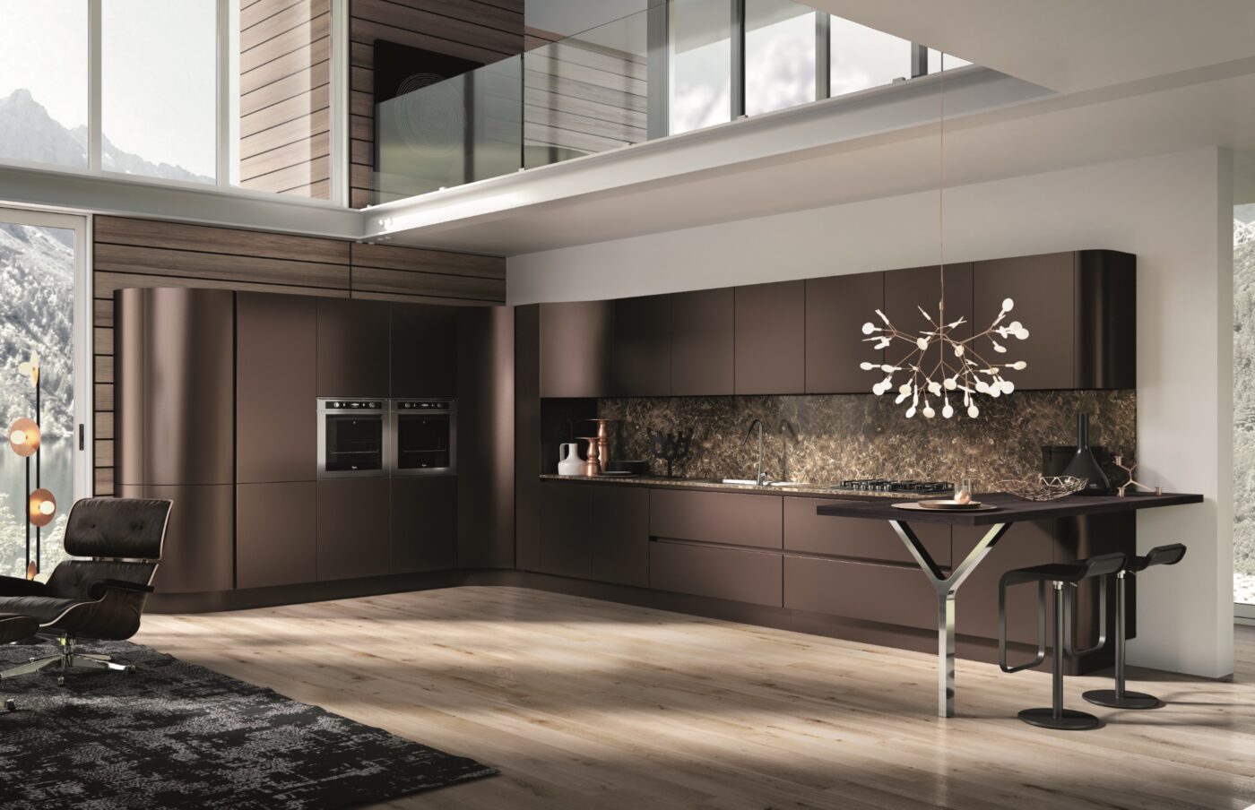 Metal kitchen with handles Aster Cucine Domina