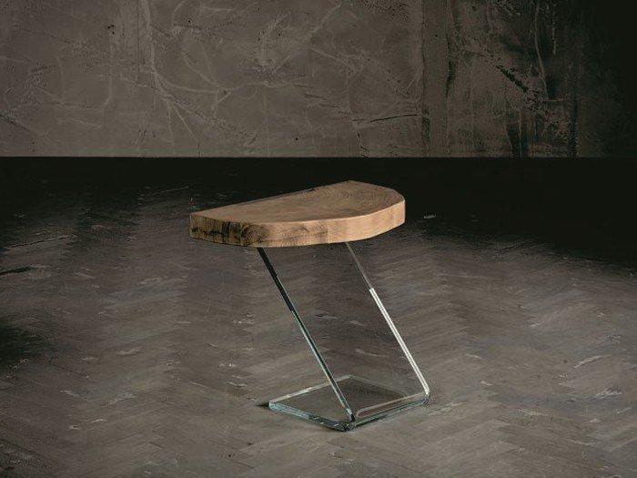 Wood and glass bedside table | Leaf 7173 by Altacorte