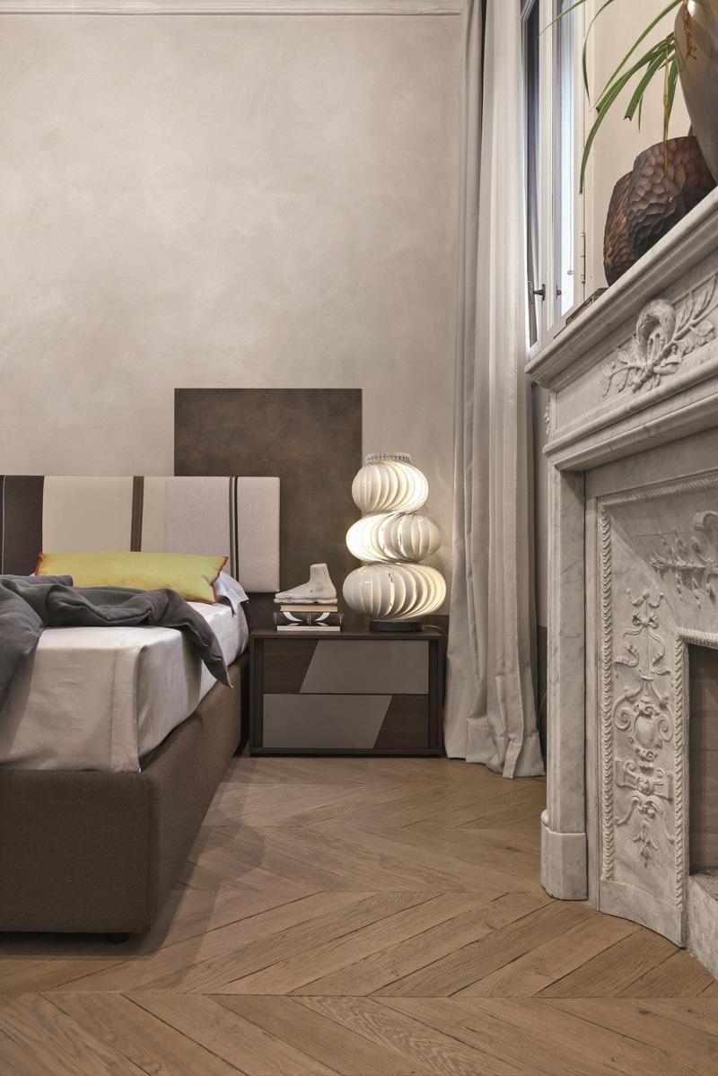 Storage bed with upholstered headboard | Diagonal by Tomasella