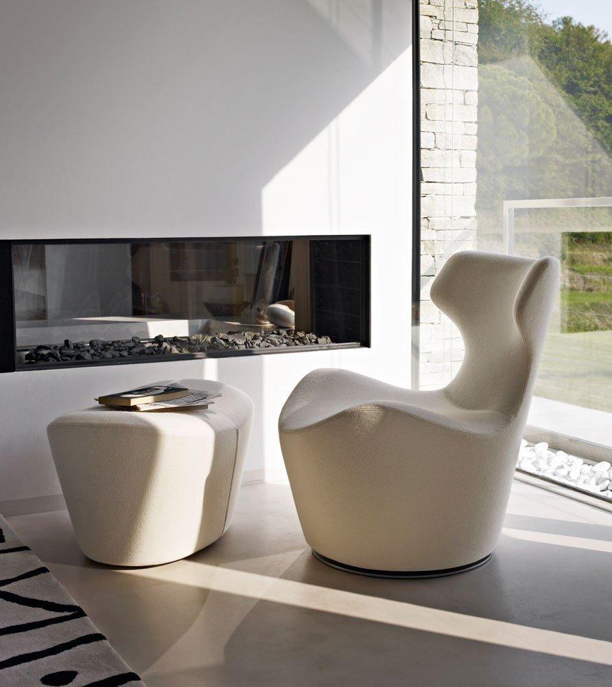 Swivel upholstered armchair | Piccola Papilio by B&B Italia