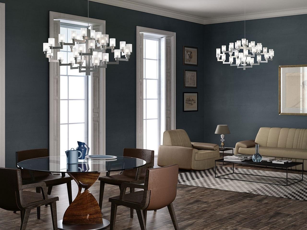Metal and etched glass chandelier | Artù by Italamp