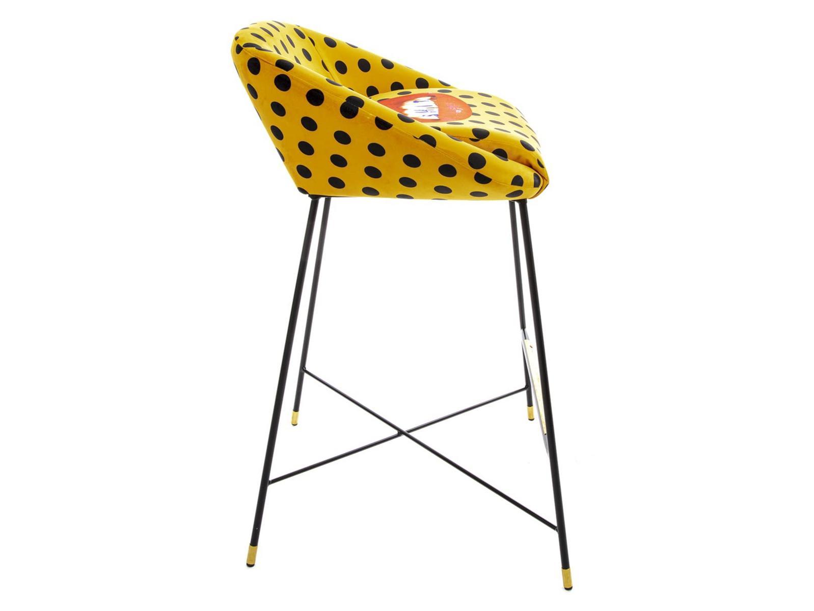 High fabric stool with back | Shit by Seletti