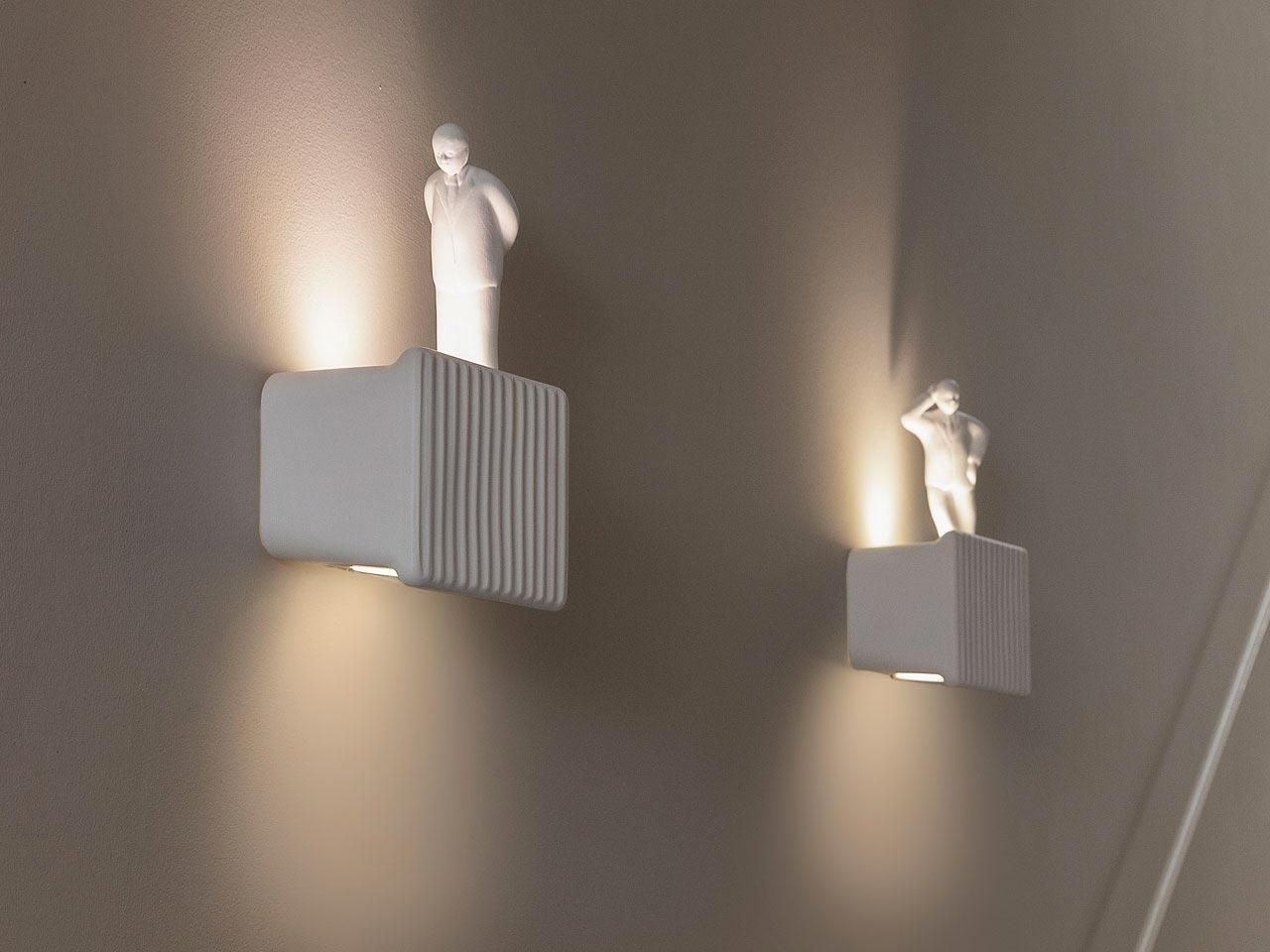 LED direct-indirect light ceramic wall light | Umarell by Karman