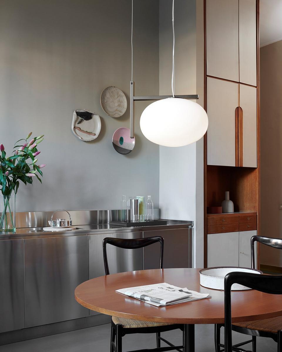 Direct light opal glass pendant lamp | Alba 466 by Oluce
