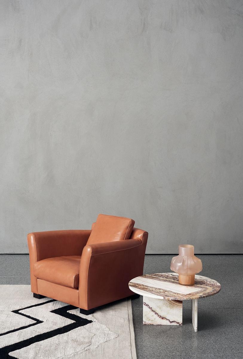 Leather armchair with armrests | Diner by Baxter