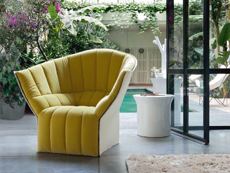 Upholstered fabric armchair with armrests | Moël by Ligne Roset