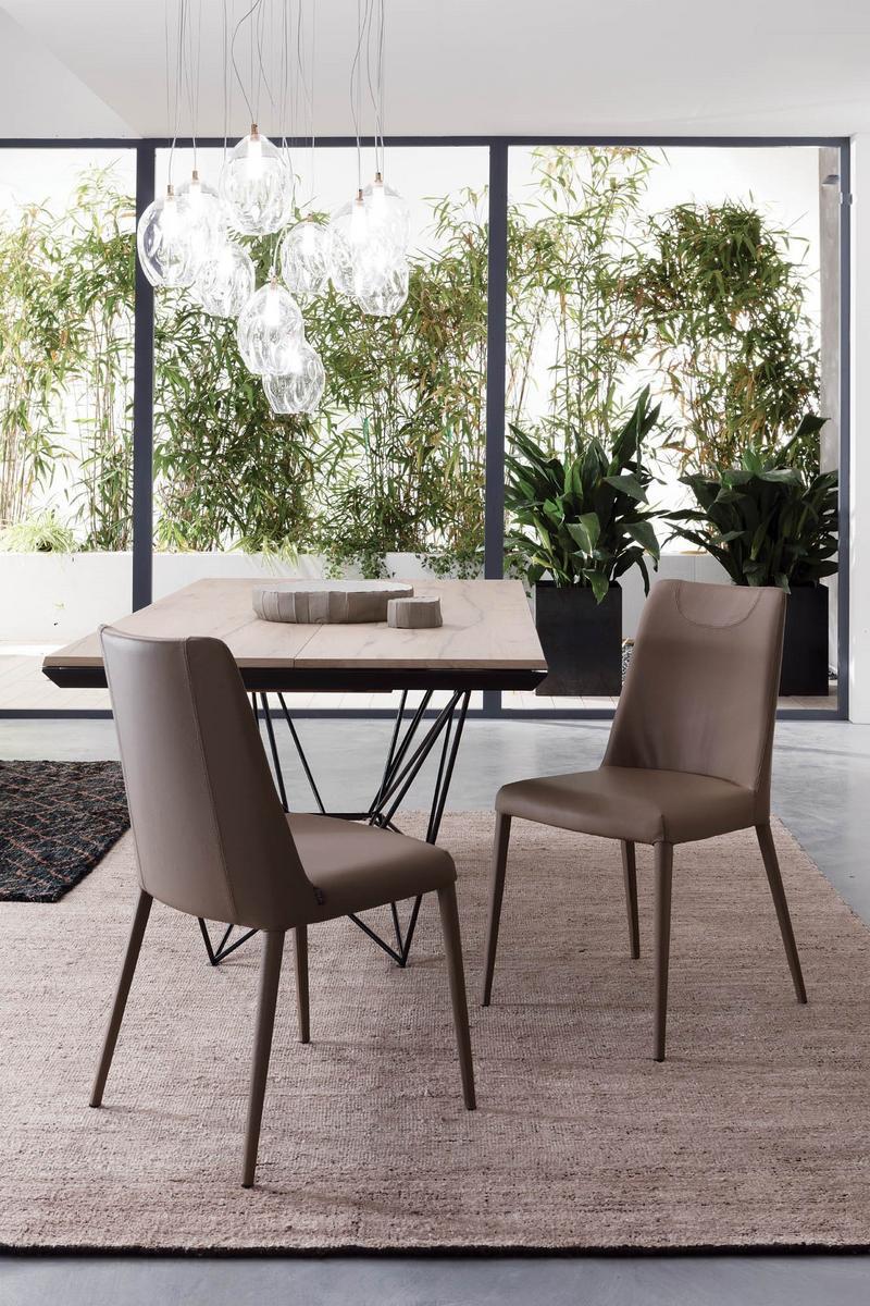 Upholstered leather chair | Sofia by Ozzio Italia