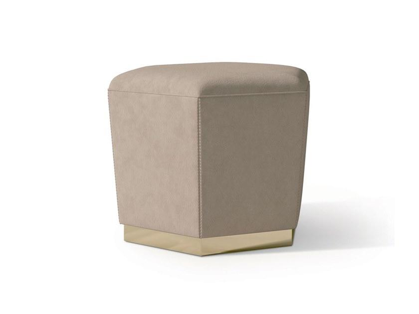Upholstered nabuk pouf | 7531 by Carpanese home