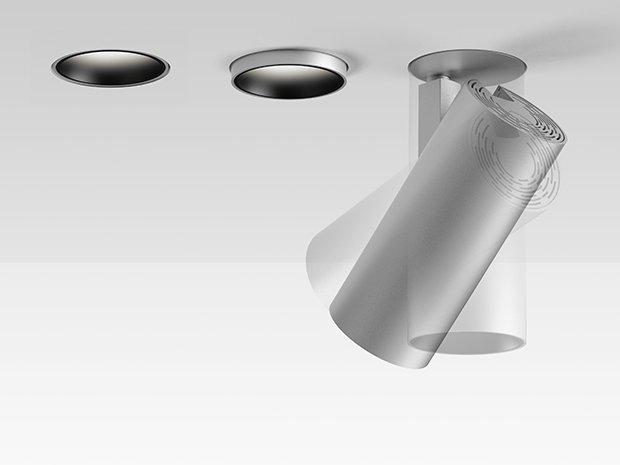 LED adjustable ceiling aluminium spotlight | Vector Incasso by Artemide