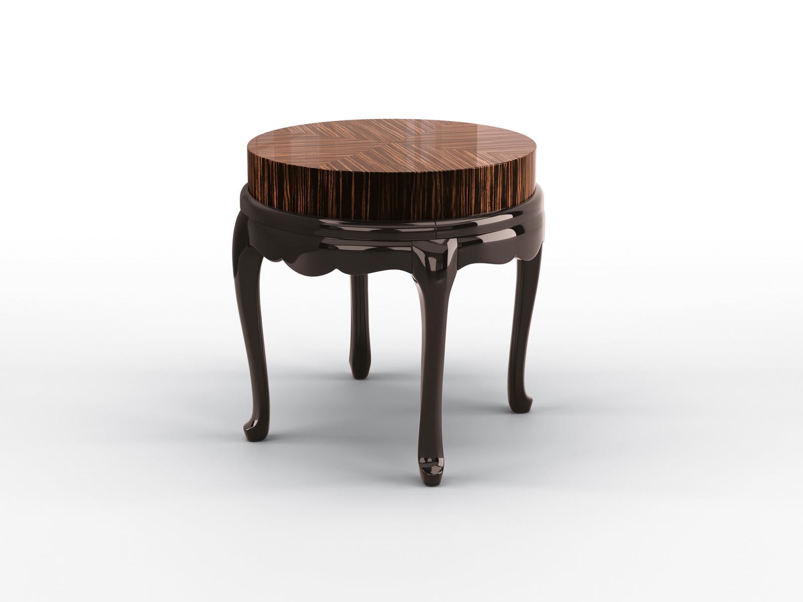 Round ebony coffee table for living room | Fly by Bruno Zampa