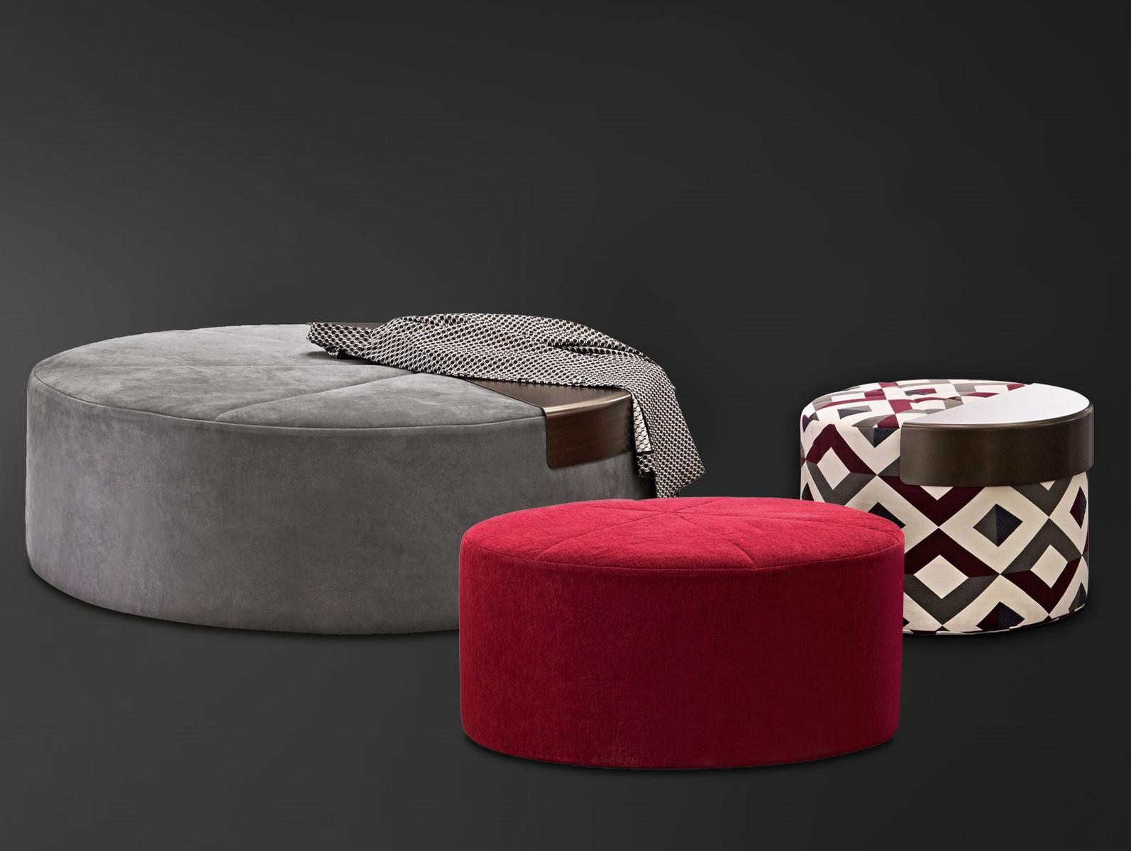 Round fabric pouf | Moon by Flou