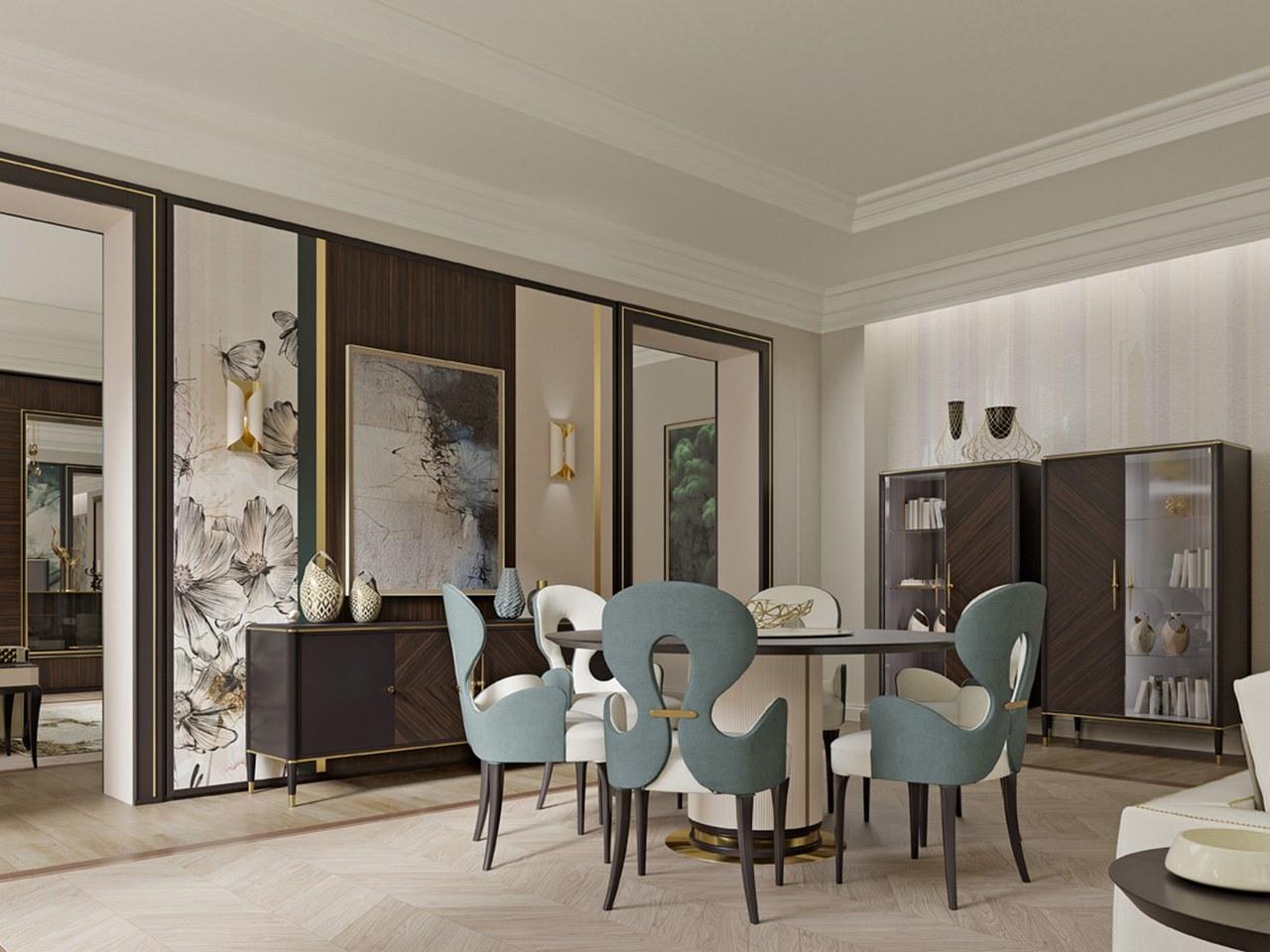 Sideboard in linden and walnut with hinged doors | Pr.515.1 by Stella del Mobile