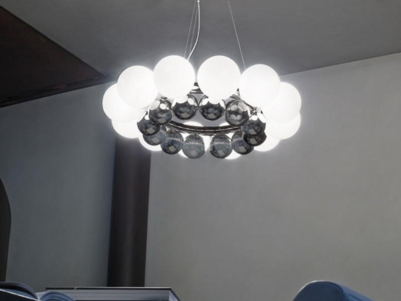 Blown glass pendant lamp | 24 Pearls Sp by Vistosi