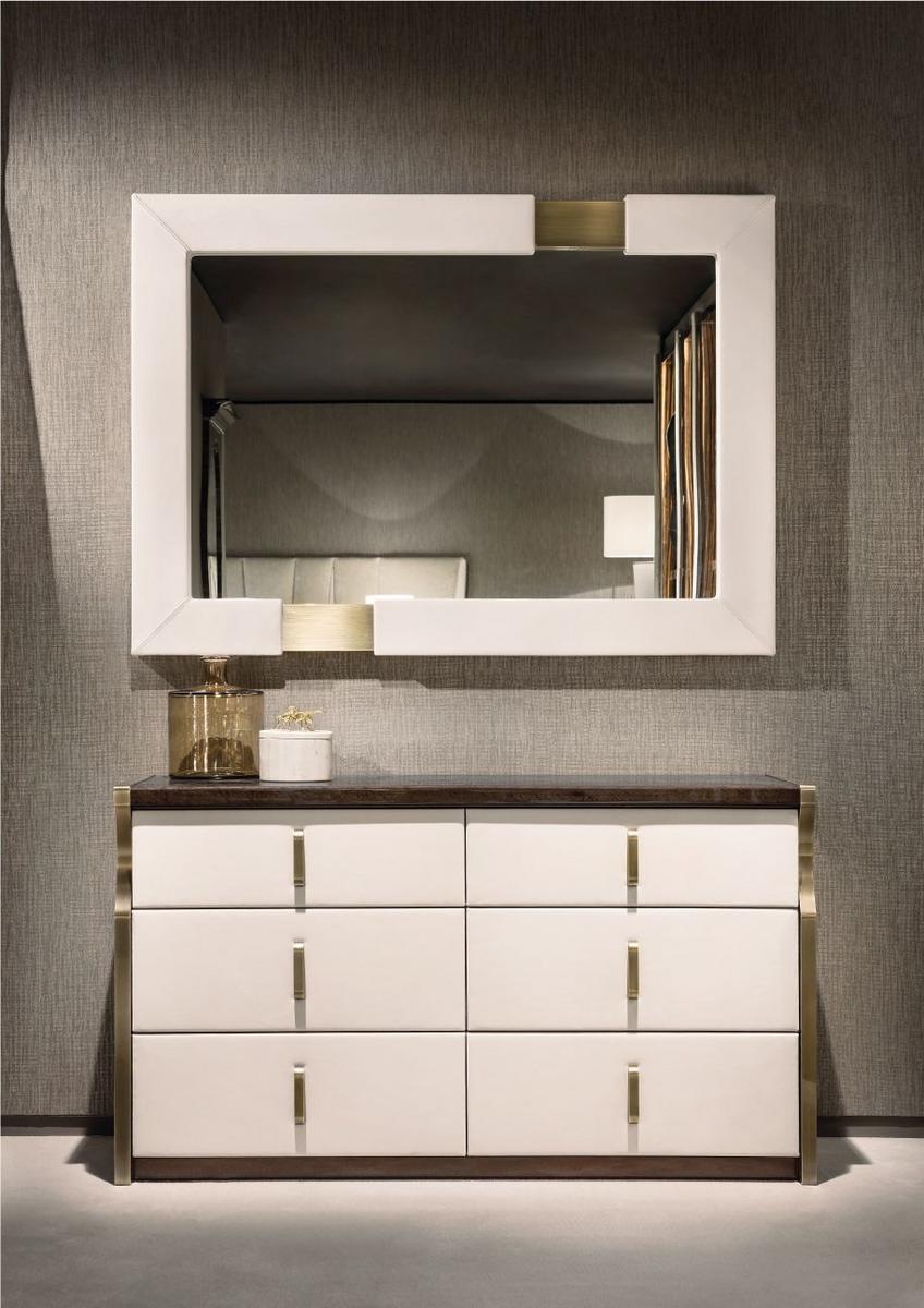 Rectangular framed leather mirror | Trilogy R by Capital Collection