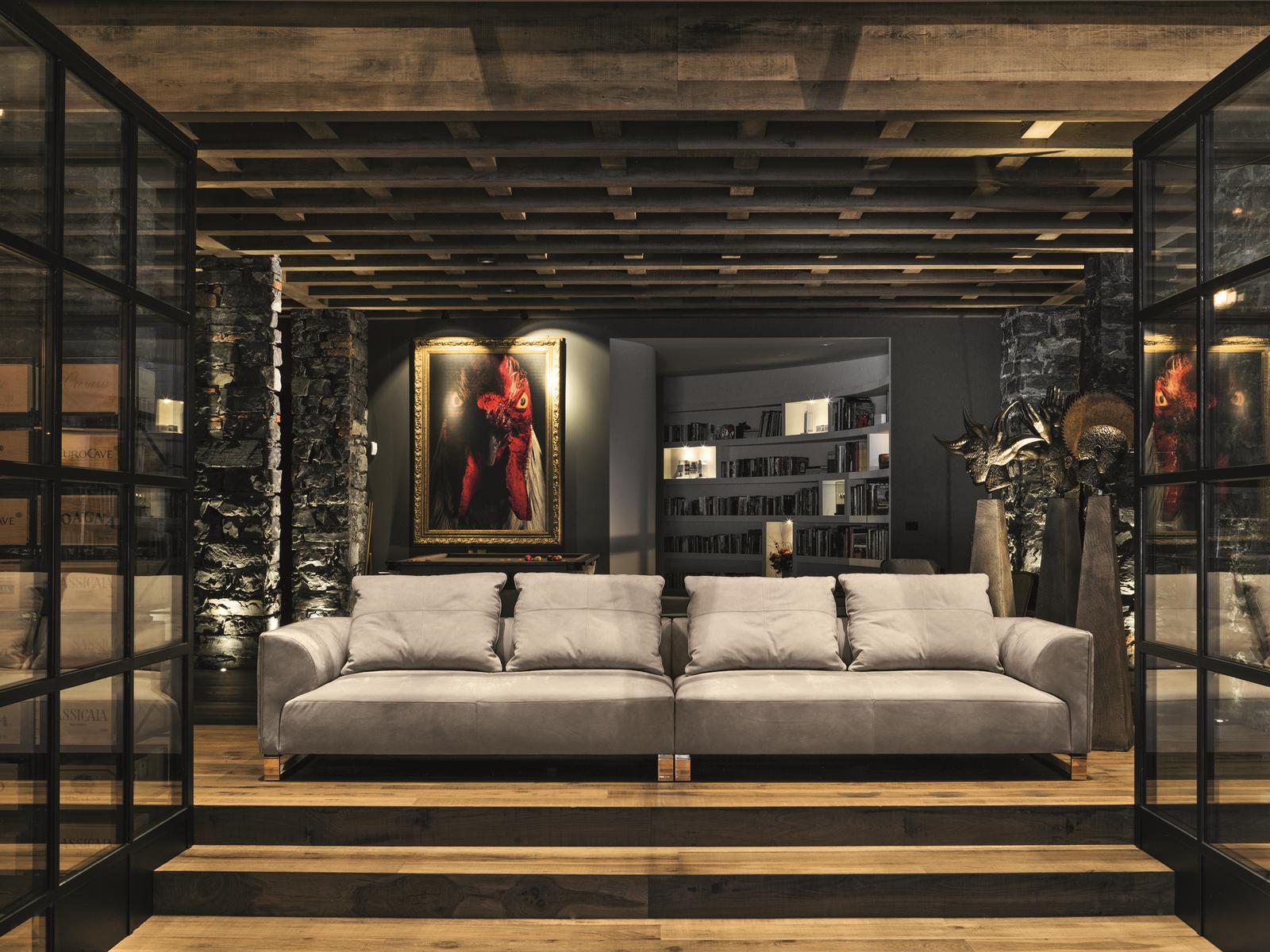 Sectional fabric sofa | Fold by Longhi