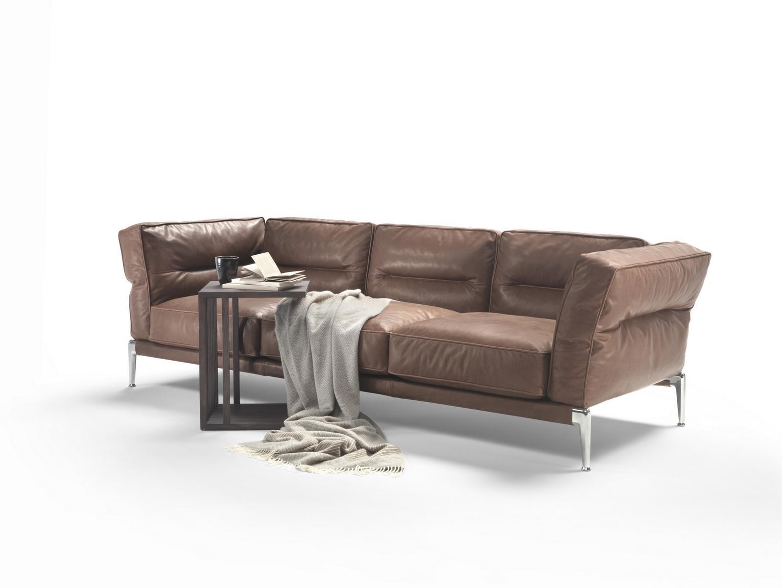 Sectional leather sofa | Adda by Flexform