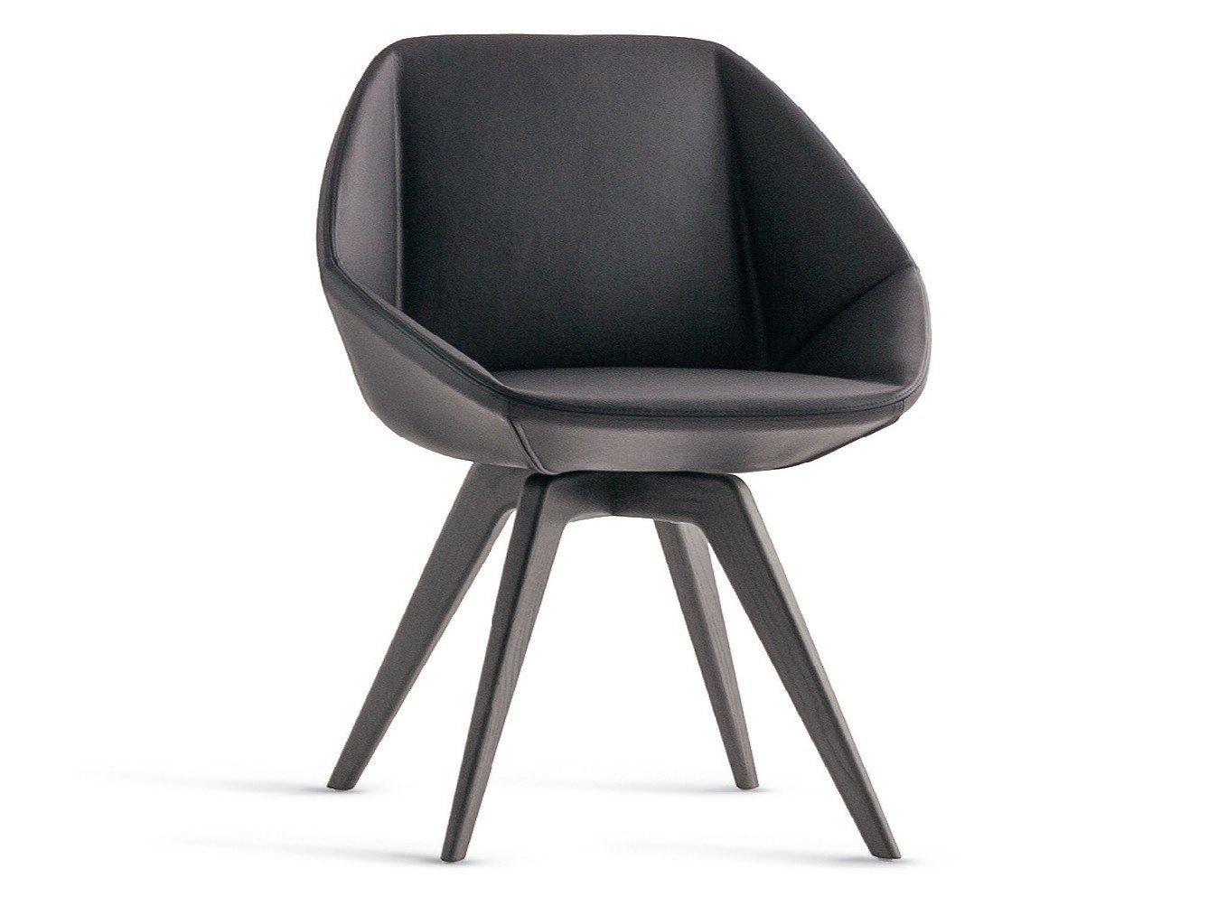 Upholstered leather chair | Stone by Bonaldo