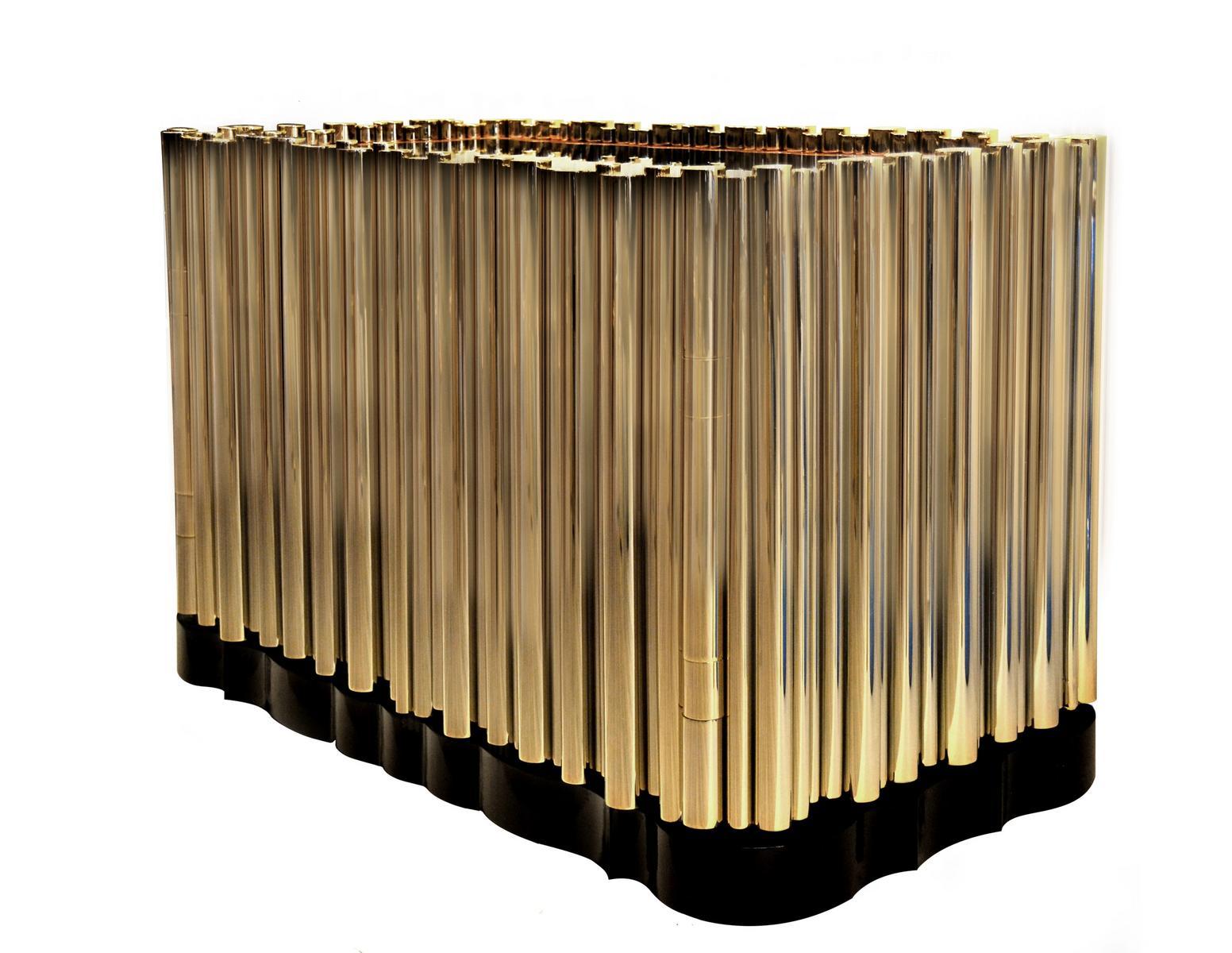 Rectangular brass bedside table | Symphony by Boca Do Lobo