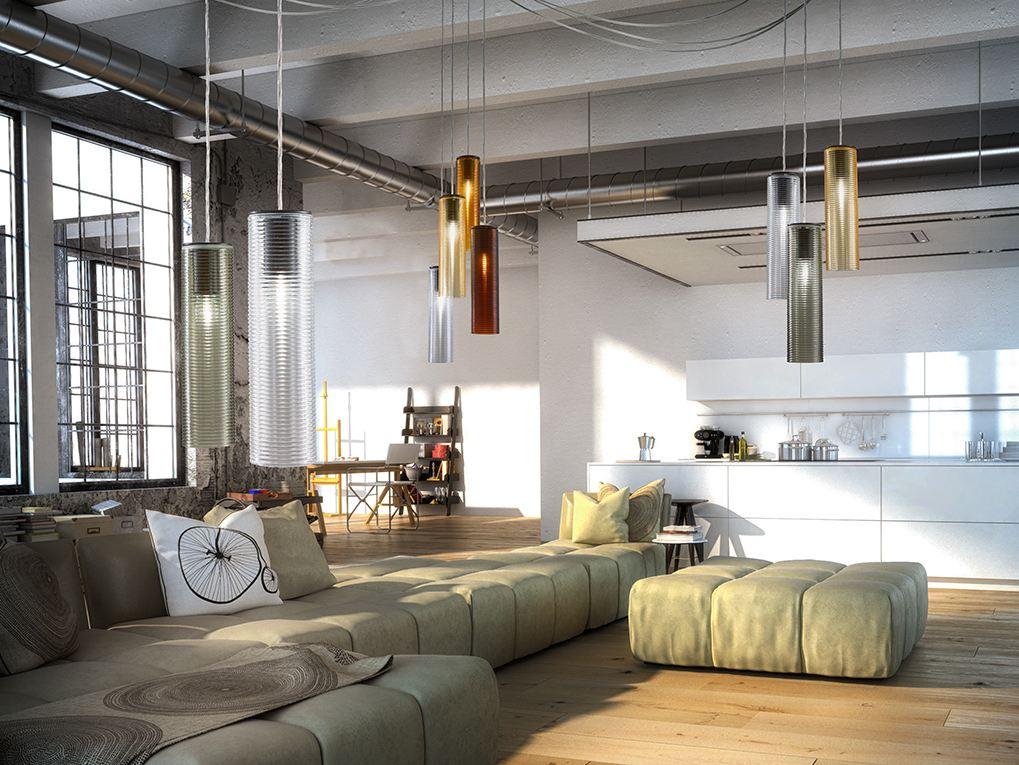 LED blown glass pendant lamp | Clio by Panzeri