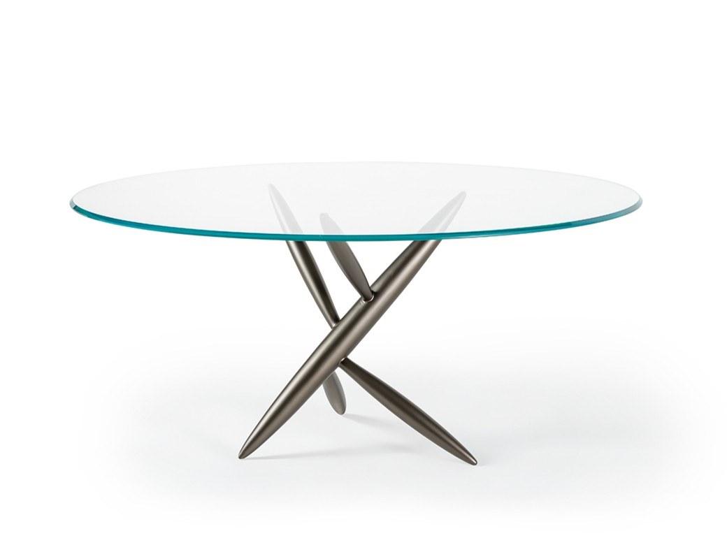 Round glass dining table | Pitto 72 by Reflex