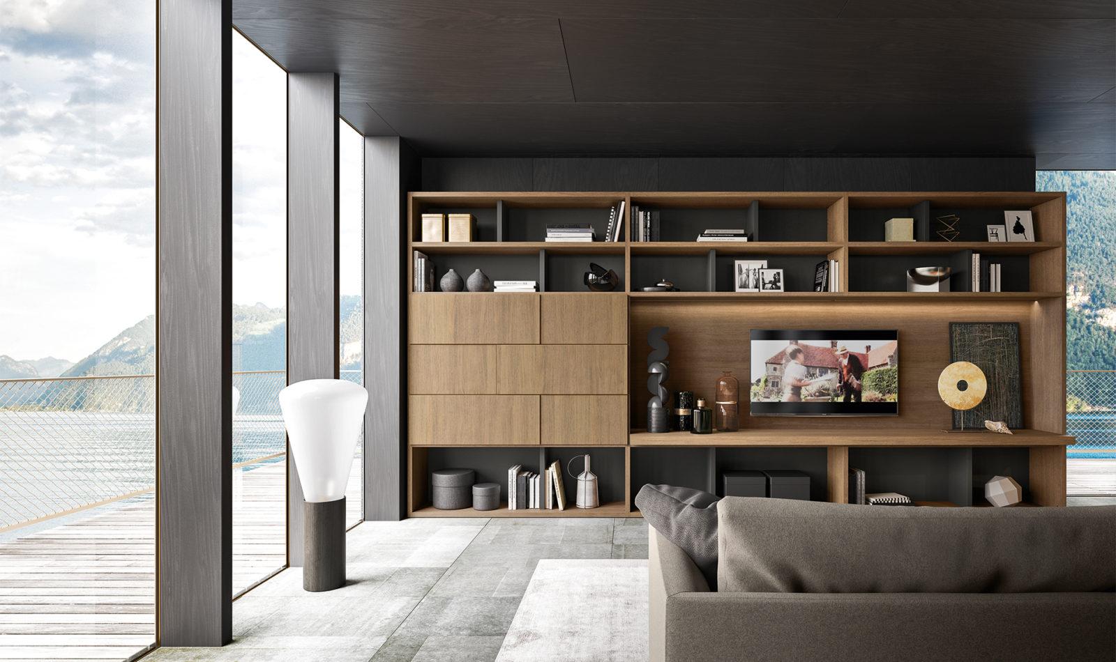 Modular wood storage wall | My Space by ALF Dafre
