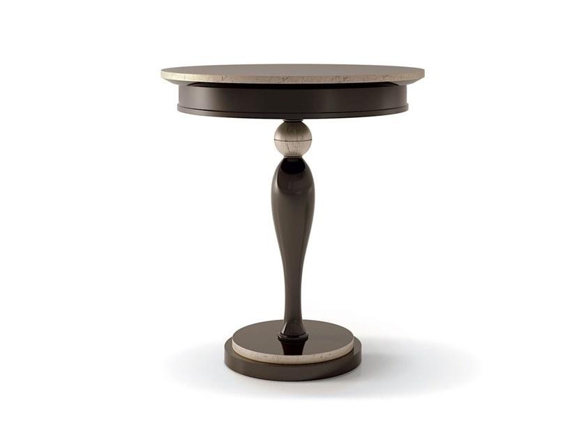 Round wooden high side table | 5040 by Carpanese home