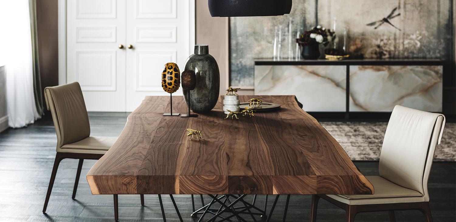 Rectangular metal table | Gordon Deep Wood by Cattelan Italia