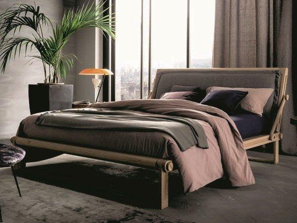 Oak double bed with adjustable headrest | Tecno Ii by Altacorte