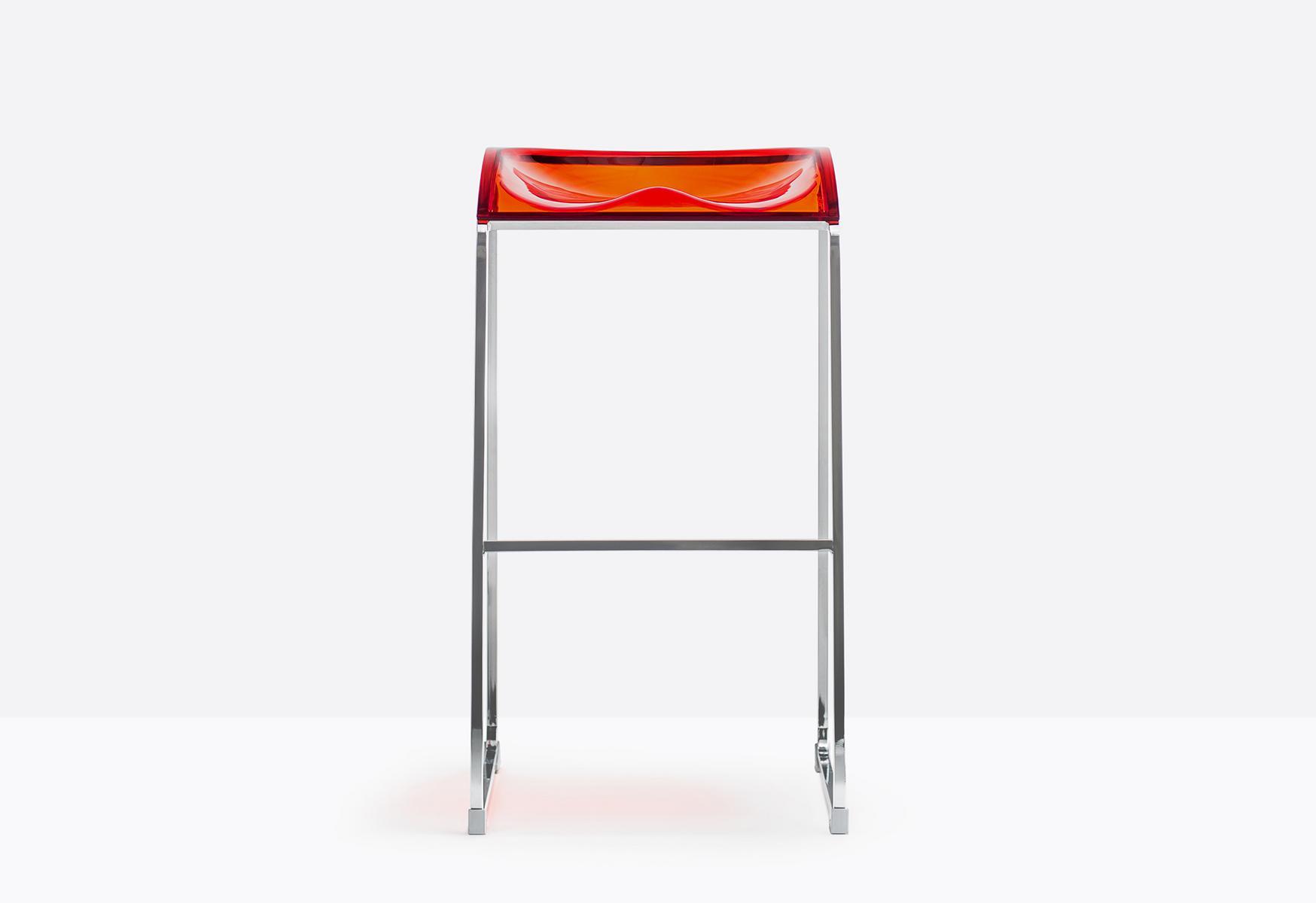 Sled base steel stool with footrest | Arod 510 by Pedrali