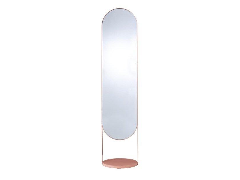 Freestanding oval metal mirror | Nimbe by Ligne Roset